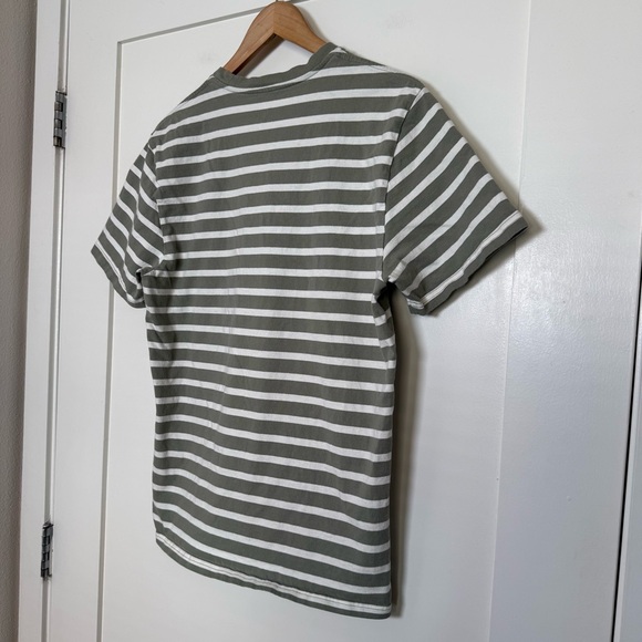 Everlane Tee T-Shirt Mens Sz M Green Striped Short Sleeve Organic Cotton Casual - Picture 6 of 9